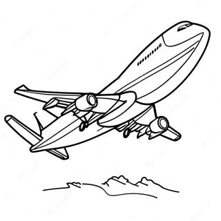 747 Airplane In Flight Coloring Page 23894-22025