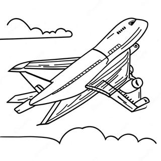 747 Airplane In Flight Coloring Page 23894-22027