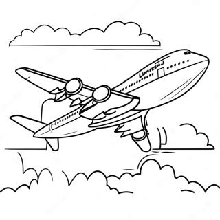 747 Airplane In Flight Coloring Page 23894-22028