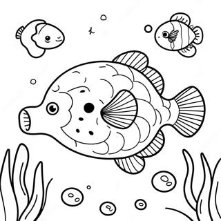 Cute Puffer Fish Underwater Coloring Page 23904-22033