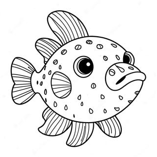 Cute Puffer Fish Underwater Coloring Page 23904-22034