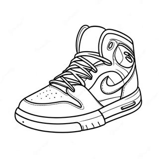 High Top Basketball Shoe Coloring Page 23914-22043