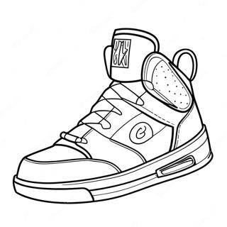 High Top Basketball Shoe Coloring Page 23914-22044