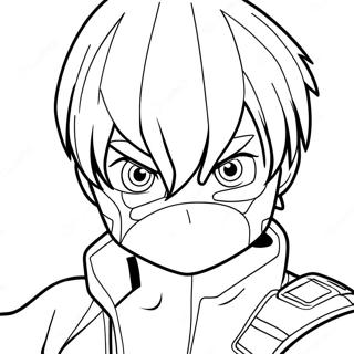 Todoroki In Action Coloring Page 23924-22049