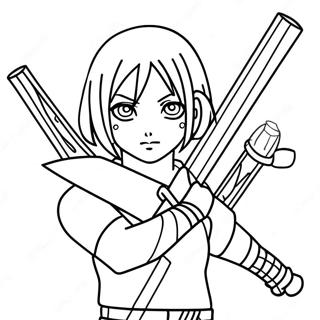 Sakura Haruno In Battle Pose Coloring Page 23964-22083