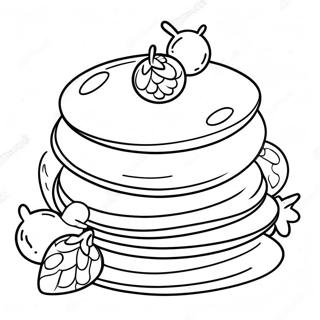 Colorful Pancakes Breakfast Coloring Page 23974-22091