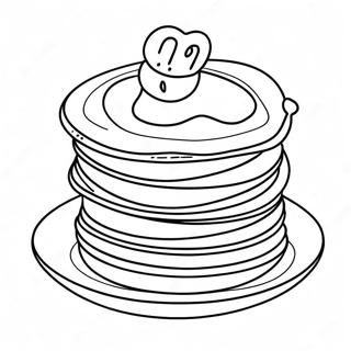 Colorful Pancakes Breakfast Coloring Page 23974-22092