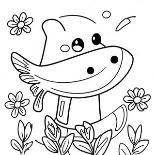 Skipper With Colorful Flowers Coloring Page 23984-22097