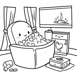 Cozy Movie Night Coloring Page 23994-22105