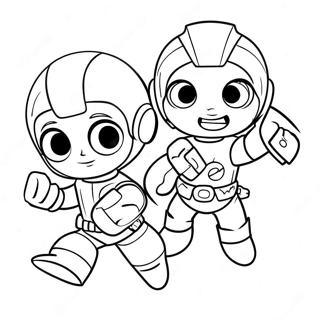 Mini Force Heroes In Action Coloring Page 24014-22123