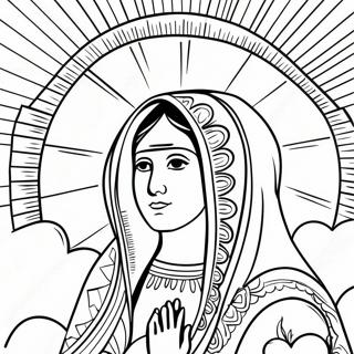 Beautiful Our Lady Of Guadalupe Coloring Page 24024-22129