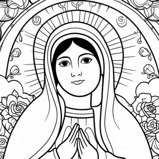 Beautiful Our Lady Of Guadalupe Coloring Page 24024-22131