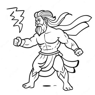 Zeus Throwing Lightning Coloring Page 2402-1965