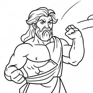 Zeus Throwing Lightning Coloring Page 2402-1966