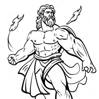 Zeus Throwing Lightning Coloring Page 2402-1967