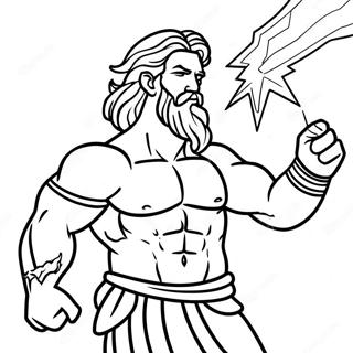 Zeus Throwing Lightning Coloring Page 2402-1968