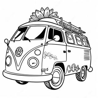 Groovy Hippie Van Coloring Page 24034-22137