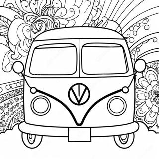 Groovy Hippie Van Coloring Page 24034-22138