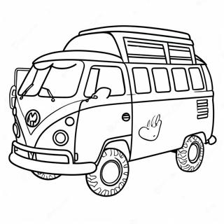 Groovy Hippie Van Coloring Page 24034-22139