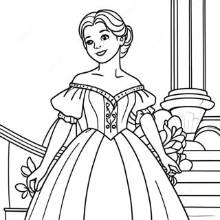 Anastasia In A Beautiful Dress Coloring Page 24044-22146