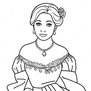 Anastasia In A Beautiful Dress Coloring Page 24044-22148