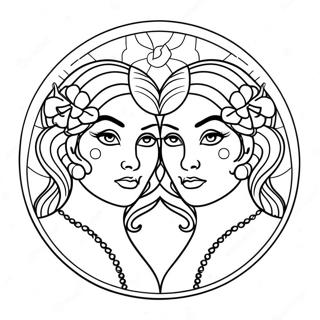 Gemini Zodiac Sign Coloring Page 24053-22150