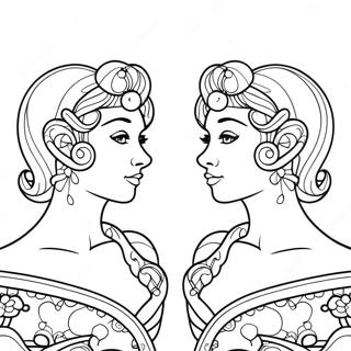 Gemini Twins Coloring Page 24054-22153