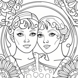 Gemini Twins Coloring Page 24054-22154