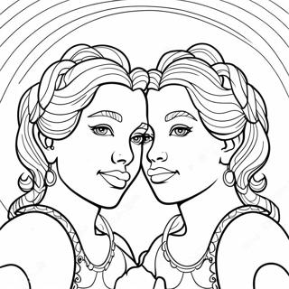 Gemini Twins Coloring Page 24054-22155