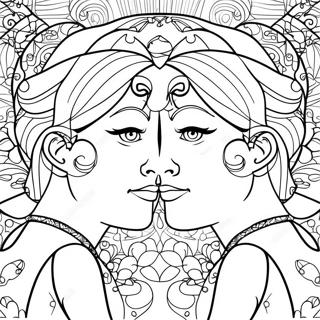 Gemini Twins Coloring Page 24054-22156