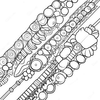 Beaded Friendship Bracelet Coloring Page 24064-22164