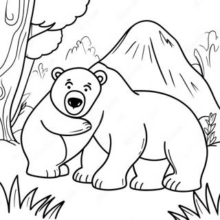 Grizzly Bear Playing With Friends Coloring Page 24074-22169