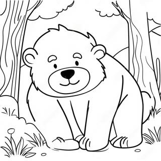 Grizzly Bear Playing With Friends Coloring Page 24074-22170