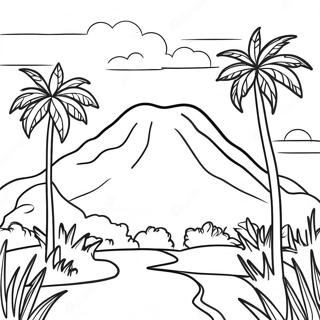 Colorful El Salvador Landscape Coloring Page 24094-22185