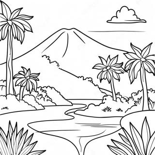 Colorful El Salvador Landscape Coloring Page 24094-22186