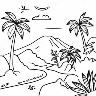 Colorful El Salvador Landscape Coloring Page 24094-22188