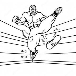 Wwe Wrestler Jumping On Opponent Coloring Page 24104-22195