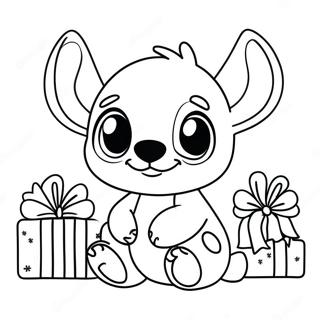 Cute Stitch Christmas Coloring Pages