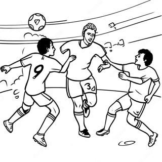 Exciting World Cup Soccer Match Coloring Page 24125-22201