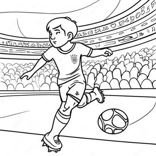 Exciting World Cup Soccer Match Coloring Page 24125-22204