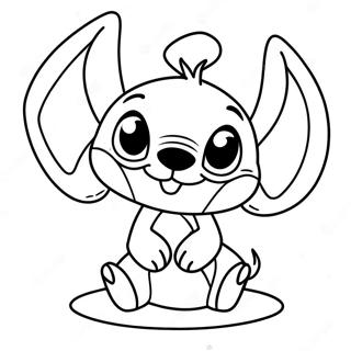 Adorable Stitch With Santa Hat Coloring Page 2412-1974