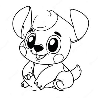 Adorable Stitch With Santa Hat Coloring Page 2412-1976