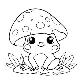 Cute Mushroom Frog Coloring Pages