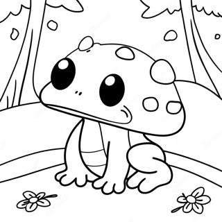 Adorable Mushroom Frog In A Forest Coloring Page 24155-22227