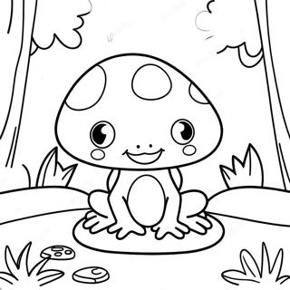 Adorable Mushroom Frog In A Forest Coloring Page 24155-22228