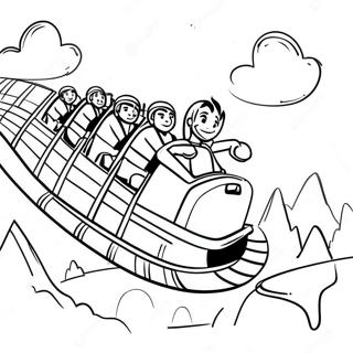 Exciting Roller Coaster Ride Coloring Page 24175-22244