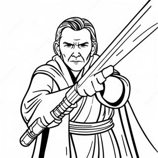 Colorful Jedi With Lightsaber Coloring Page 24185-22249