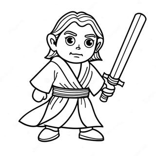 Colorful Jedi With Lightsaber Coloring Page 24185-22250