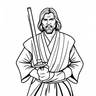 Colorful Jedi With Lightsaber Coloring Page 24185-22252