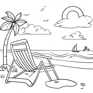 Preppy Summer Beach Scene Coloring Page 24214-22272